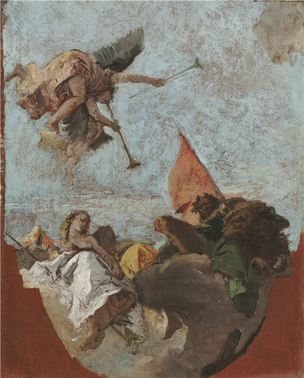 乔瓦尼·巴蒂斯塔·提埃波罗（Giovanni Battista Tiepolo，意大利，1696-1770）-天花板草图，1750 年作品