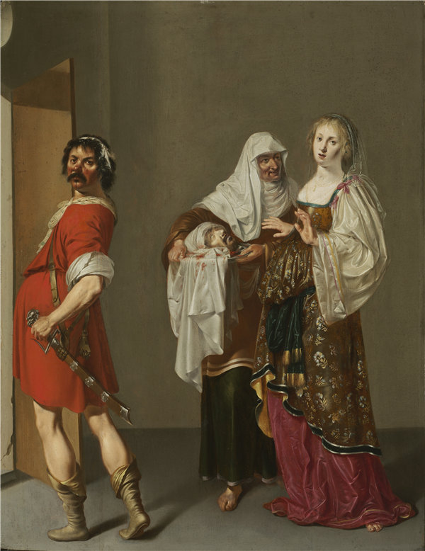 雅各布鸭（Jacob Duck）-莎乐美与施洗者圣约翰的头像，1600 年油画