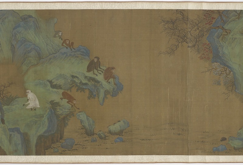 宋代画家易元吉作品-《秋景獐猿图》3