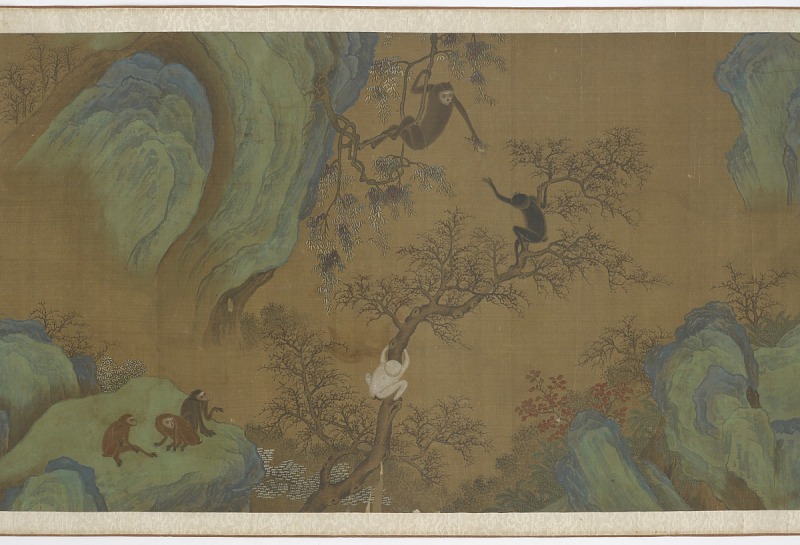 宋代画家易元吉作品-《秋景獐猿图》4