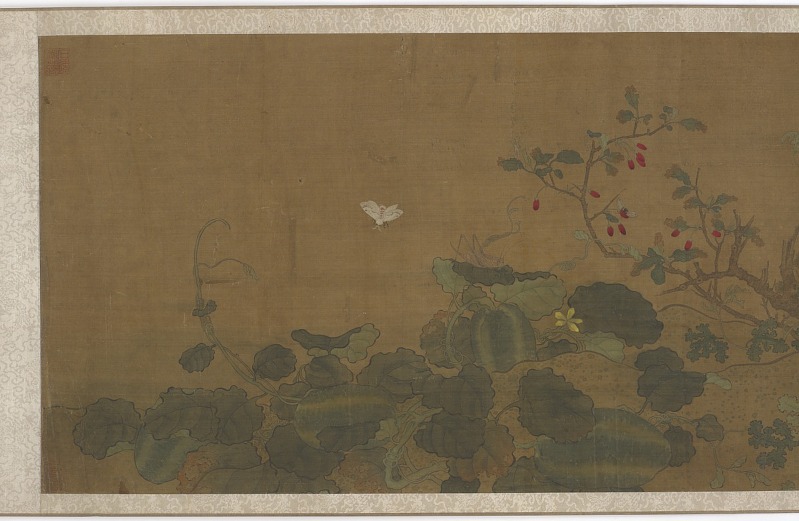 宋代画家马远-瓜藤、花和昆虫长卷3