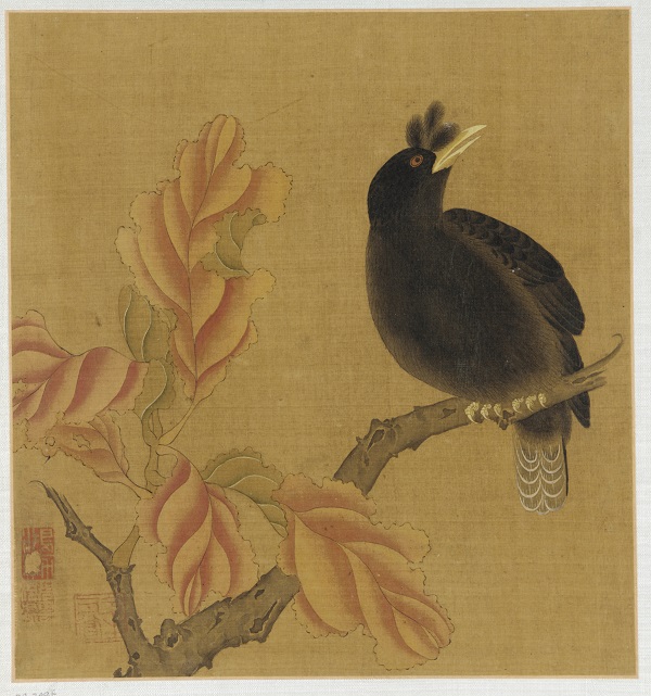 宋代画家赵伯驹--《鸟与秋叶》国画高清作品下载