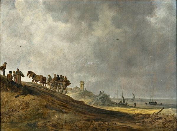 扬·范·高恩（Jan van Goyen） -海滩图片， 1638 年 荷兰油画