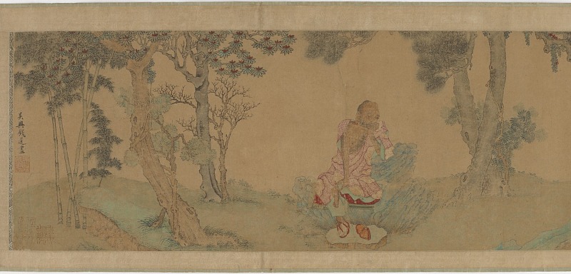 宋代画家钱选作品-施乐帝尊僧高清下载2