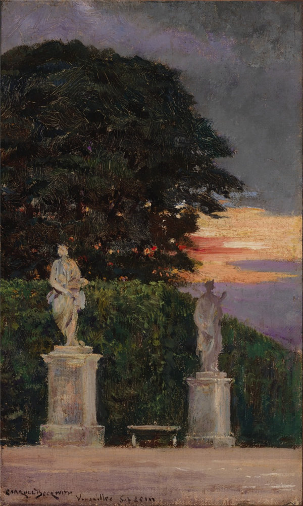 美国艺术家詹姆斯·卡罗尔·贝克维斯 (James Carroll Beckwith) -凡尔赛宫露台的角落