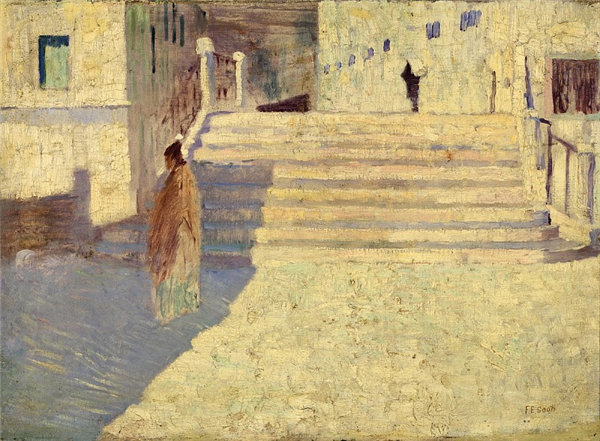 弗兰克·埃德温·斯科特 (Frank Edwin Scott)-Femmes pres des Escaliers no. 二 法国油画
