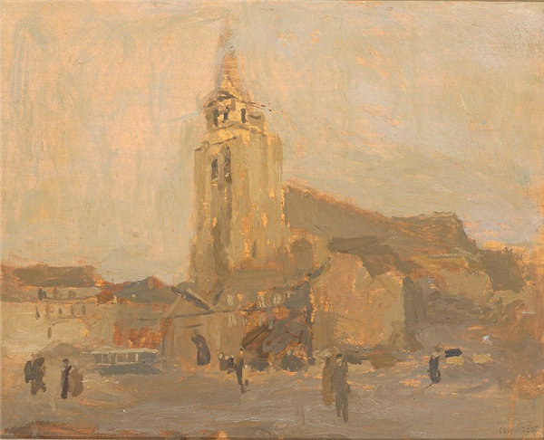 弗兰克·埃德温·斯科特 (Frank Edwin Scott)-圣梅里教堂 法国油画