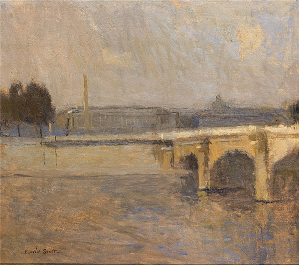 弗兰克·埃德温·斯科特 (Frank Edwin Scott)-巴黎的塞纳河，协和桥 法国