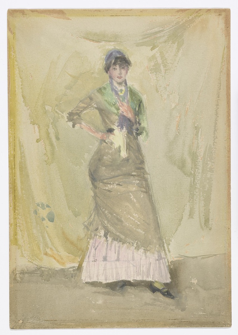 詹姆斯·麦克尼尔·惠斯勒(James McNeill Whistler)-绿色笔记水彩画作品
