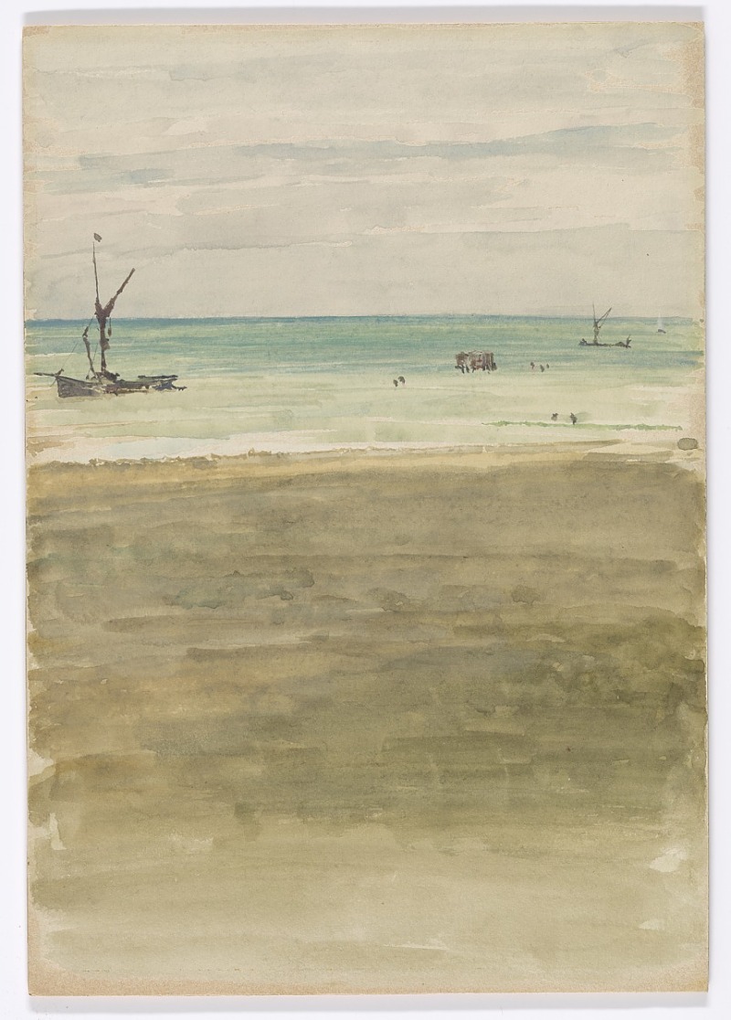 詹姆斯·麦克尼尔·惠斯勒(James McNeill Whistler)-沐浴者水彩画作品