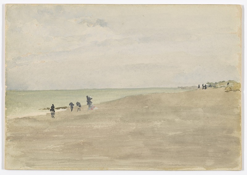 詹姆斯·麦克尼尔·惠斯勒(James McNeill Whistler)-蛋白石海滩水彩画作品
