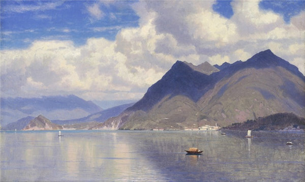 威廉·斯坦利·哈塞尔廷 (William Stanley Haseltine)-马焦雷湖油画