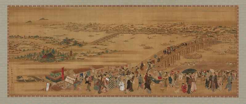 歌川丰春（1735-1814）-两国桥 绘画作品下载