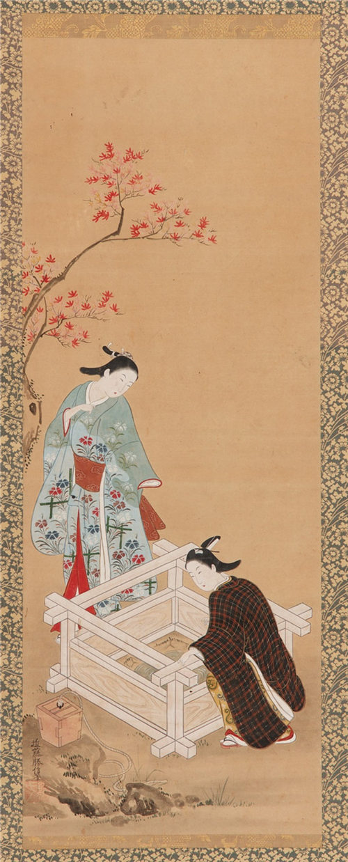 Yamanaka and Co. 山中商会（1917 - 1965）-青年和井边的少女绘画作品
