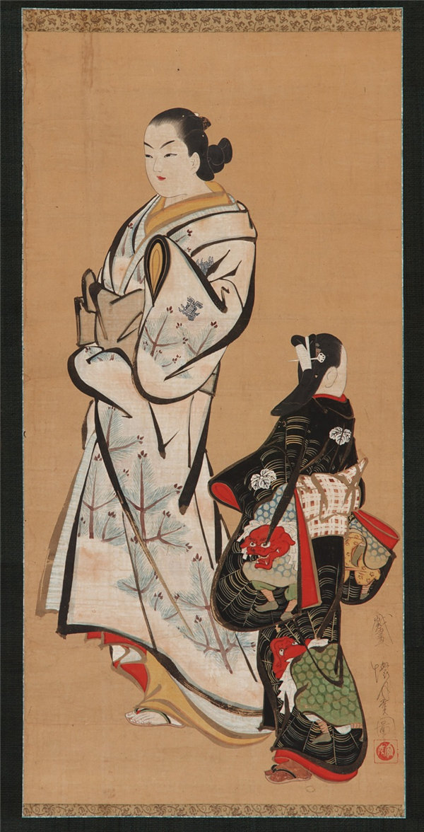 Yamanaka and Co. 山中商会（1917 - 1965）-Yujo 和一个女孩 (kamuro)