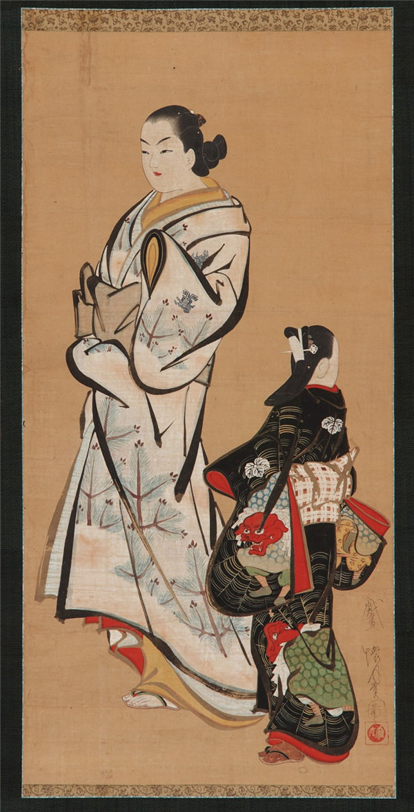 Yamanaka and Co. 山中商会(1917 - 1965)-Yujo 和一个女孩 (kamuro)