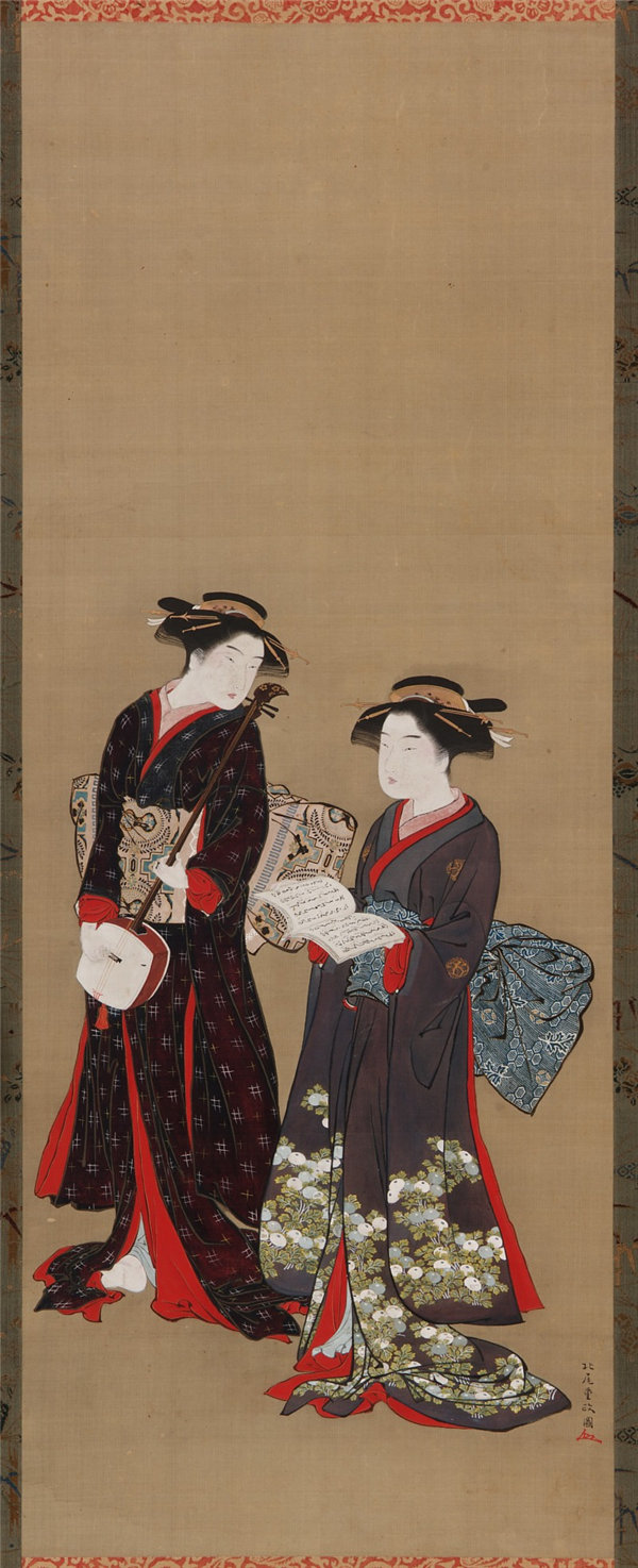 北尾重政（1739-1820）-两个站着的女孩