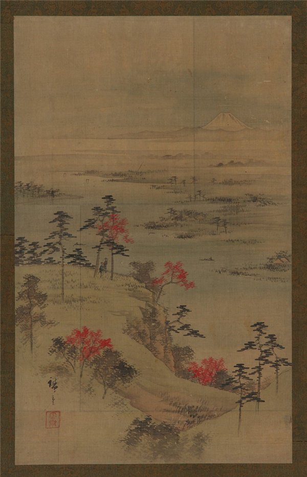 歌川広重二 (1826-1869)-秋天的风景 绘画作品下载