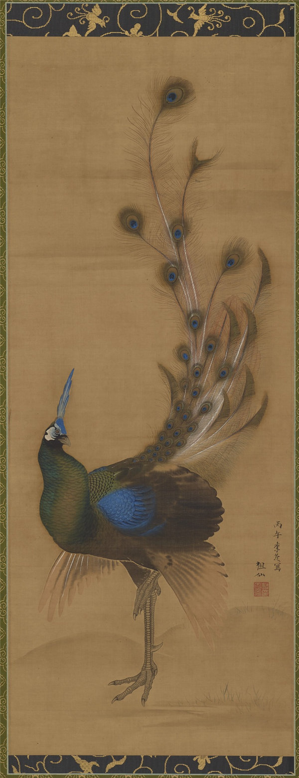 森宗仙 (1747-1821)-孔雀绘画作品下载
