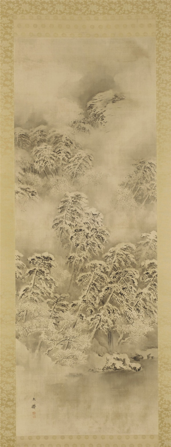 塩川文麟（1808-1877）-冬季景观绘画作品