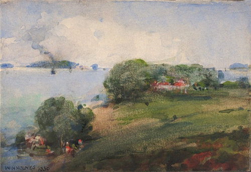 威廉·亨利·福尔摩斯（William Henry Holmes）-在波托马克河上查看 水彩