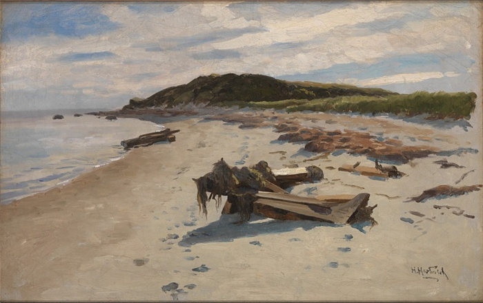 赫尔曼·哈特威奇 (Herman Hartwich)-鳕鱼角, 海滩油画