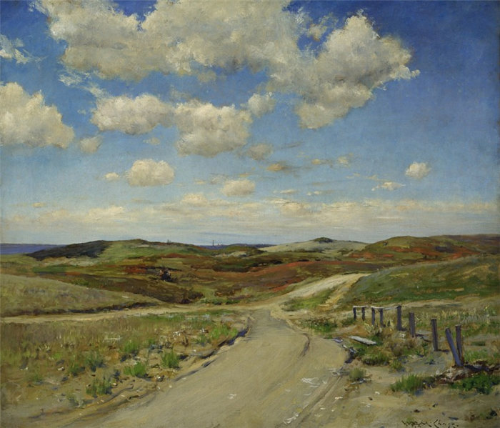 美国画家威廉·梅里特·蔡斯 (William Merritt Chase)-辛尼科克山油画