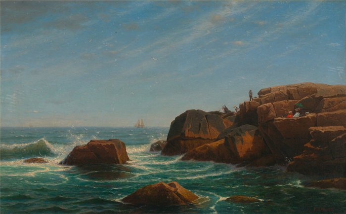 威廉·斯坦利·哈塞尔廷 (William Stanley Haseltine)-城堡岩，纳汉特油画