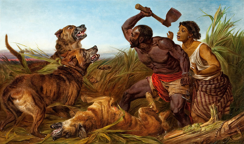 理查德·安斯德尔（Richard Ansdell）-被猎杀的奴隶 英国油画