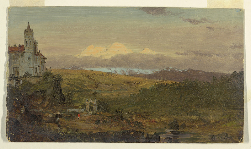 弗雷德里克·埃德温·丘奇 (Frederic Edwin Church)-大教堂,奇洛,厄瓜多尔油画(1)