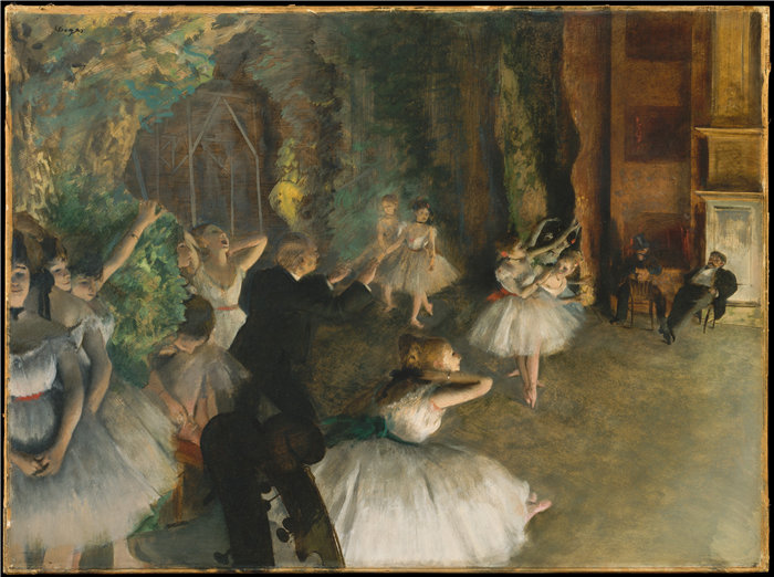 埃德加·德加(Edgar Degas)-芭蕾舞在舞台上的排练作品