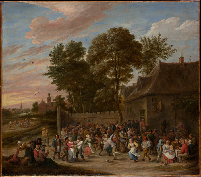 大卫·特尼尔斯（david ll teniers，比利时，1610-1690 年）-农民跳舞和盛宴油画