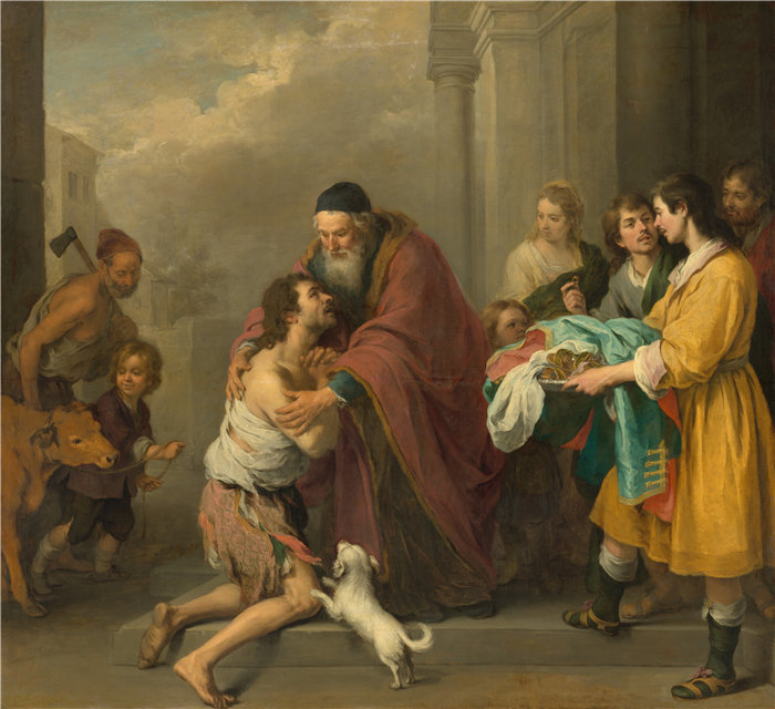 巴托洛梅·埃斯特班·穆里略（Bartolomé Esteban Murillo）-浪子归来 1667年 西班牙油画