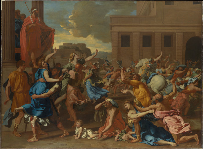 尼古拉斯·普桑（Nicolas Poussin）-绑架萨宾妇女油画 法国