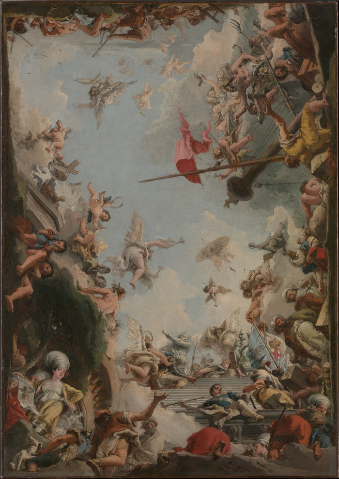 乔瓦尼·巴蒂斯塔·提埃波罗（Giovanni Battista Tiepolo）-Giustiniani 家族的荣耀油画