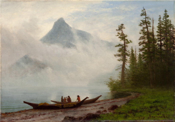 阿尔伯特·比尔施塔特(Albert Bierstadt ,美国,1830-1902 年)-阿拉斯加州油画