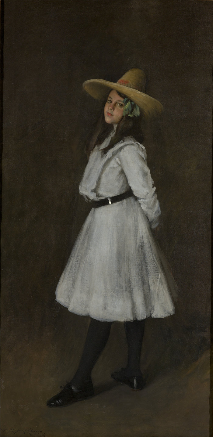 威廉·梅里特·蔡斯（William Merritt Chase，美国人，1849-1916 年）-多萝西油画
