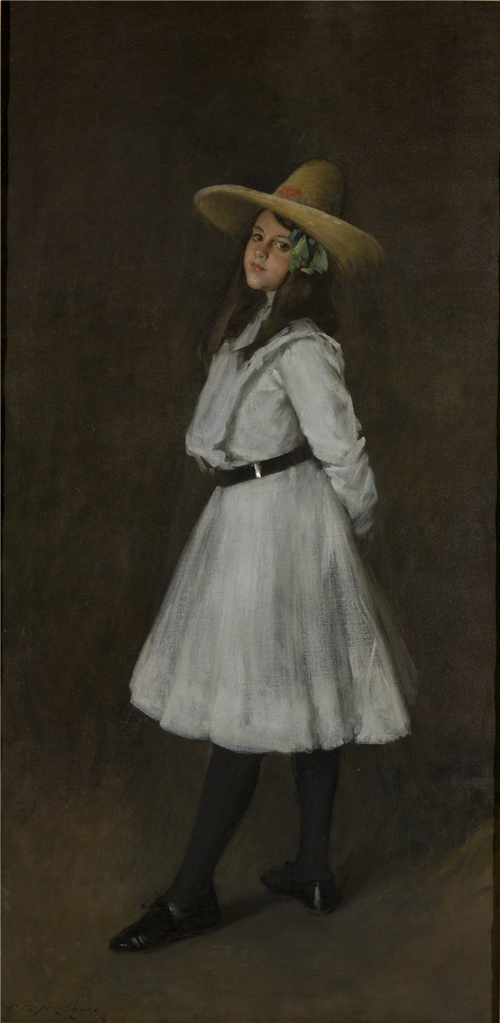 威廉·梅里特·蔡斯(William Merritt Chase,美国人,1849-1916 年)-多萝西油画