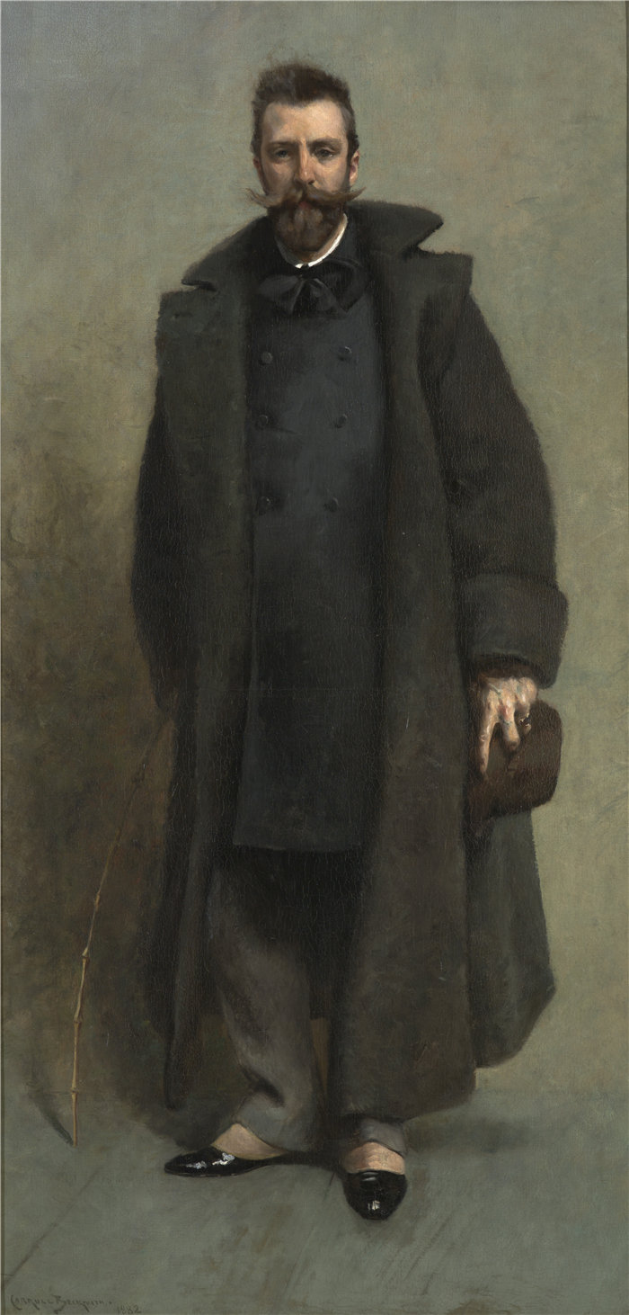 詹姆斯·卡罗尔·贝克维斯(James Carroll Beckwith,美国,1852-1917 年)-威廉·梅里特·蔡斯的肖像油画