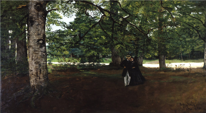 Carolus-Duran（法国，1838-1917 年）-林间长廊油画