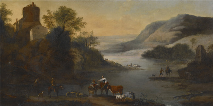 罗伯特·格里菲耶（Robert Griffier，荷兰，1688-1760 年）-有动物的风景