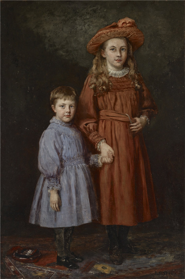 西奥多·克莱门特·斯蒂尔（Theodore Clement Steele，美国，1847-1926 年）-皮尔斯儿童