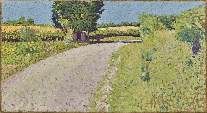 查尔斯·安格朗（Charles Angrand，法国，1855-1926 年）-乡间之路油画
