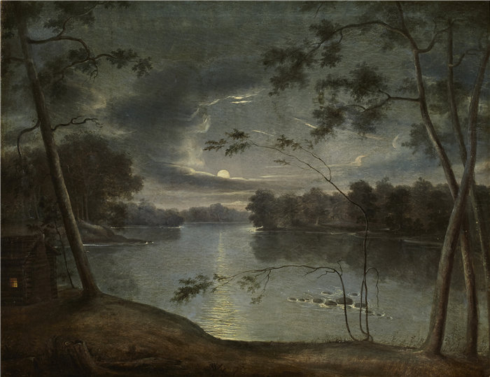 乔治·温持，George Winter（美国人，生于英国，1810-1876 年）-夜景油画作品