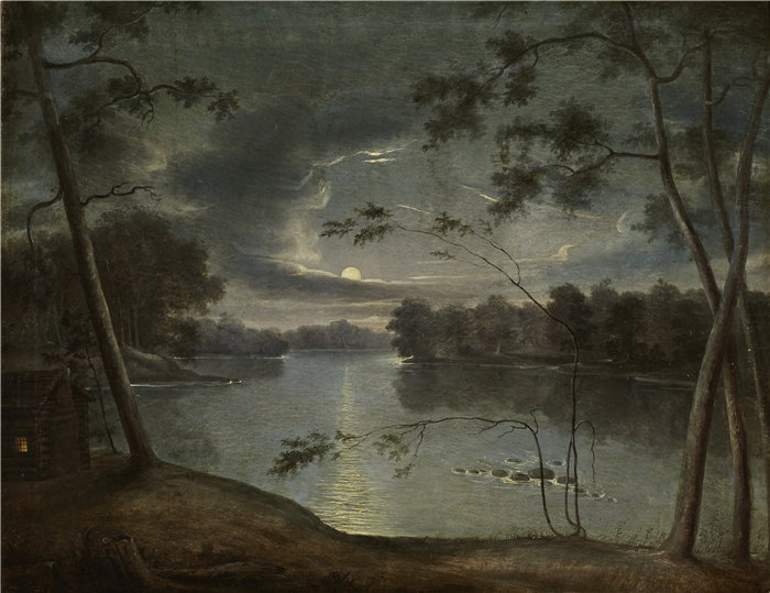 乔治·温持,George Winter(美国人,生于英国,1810-1876 年)-夜景油画作品