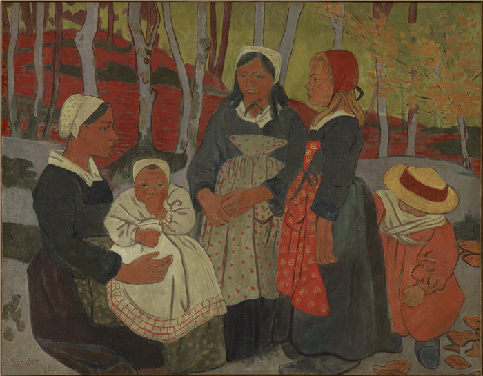 保罗·塞鲁塞尔，Paul Sérusier（法国，1864-1927 年）-Huelgoat 森林中的布列塔尼人油画