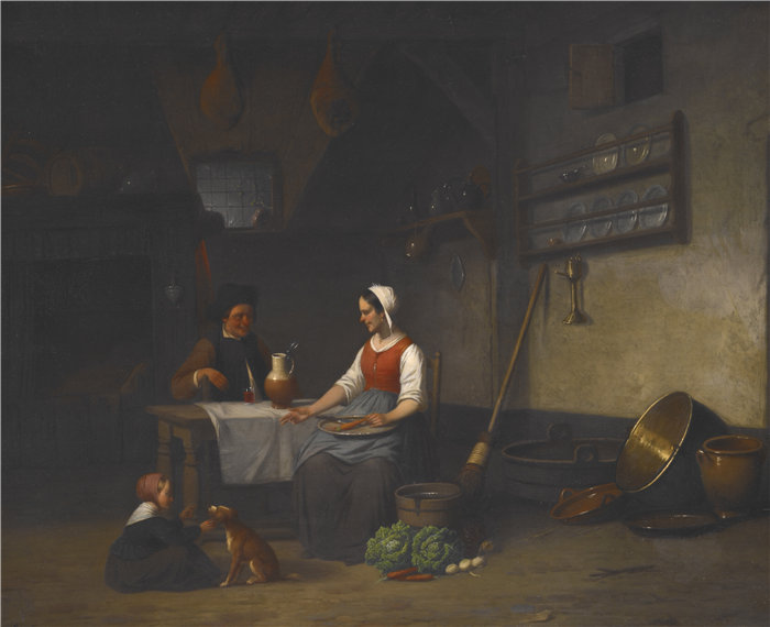 查尔斯·卡雷尔费迪南德·旺内曼,Karel Ferdinand Venneman(比利时,1802-1875 年)-室内场景油画