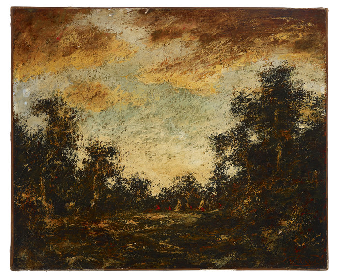 拉尔夫·阿尔伯特·布莱克洛克（Ralph Albert Blakelock ，美国，1847-1919 年）-晨光油画