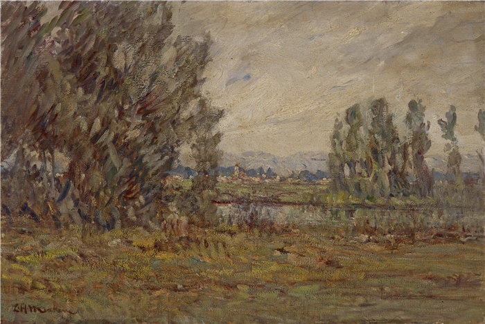 刘易斯·亨利·米金（Lewis Henry Meakin ，美国，1850-1917 年）-景观（辛辛那提）油画