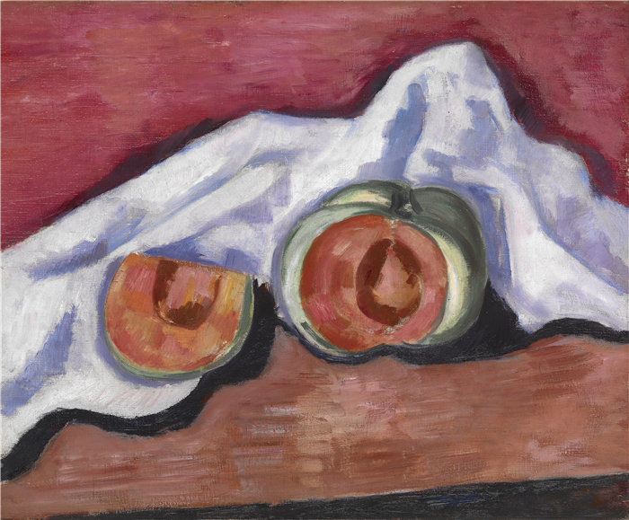 马斯登·哈特利（Marsden Hartley，美国人，1877-1943 年）-甜瓜油画